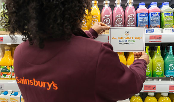 MILLIONTH FORMULA ONE FRIDGE FITTED IN NEW SAINSBURY’S STORE AS SUPERMARKET DRIVES TOWARD BECOMING NET ZERO BY 2040